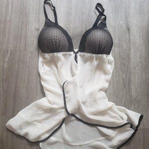 black and white chemise lingerie